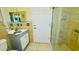 Clean bathroom with walk-in shower and updated vanity at 2214 Calabria Ave, Davenport, FL 33897