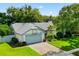 Single-story home with light blue garage door, and nicely landscaped lawn at 8803 Catbriar Bay Way, Orlando, FL 32829