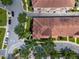 Top-down view of townhome and surrounding neighborhood at 801 Lobelia Dr, Lake Mary, FL 32746