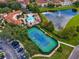 Resort-style pool with tennis courts and a fountain at 801 Lobelia Dr, Lake Mary, FL 32746