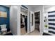 Well-appointed bathroom featuring a walk-in closet, double vanity and shower at 2716 Fieldbrooke Way, Edgewater, FL 32141