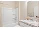 Bathroom with shower and single sink vanity at 2864 Sanctuary Dr, Clermont, FL 34714