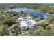 Aerial view of a community of townhouses near a lake at 1917 S Lakemont Ave, Winter Park, FL 32792