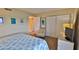 Bedroom with a comfortable bed and built-in closet at 5207 S Atlantic Ave # 1226, New Smyrna Beach, FL 32169