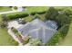 Aerial view of house, pool, and driveway, showcasing the backyard at 25013 Derby Dr, Sorrento, FL 32776