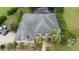 Overhead view of the house, highlighting the roofline and backyard at 25013 Derby Dr, Sorrento, FL 32776