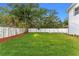 Landscaped backyard with grassy area, privacy fence, and new sod at 1616 E Marks St, Orlando, FL 32803