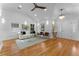 Spacious living room with hardwood floors and lots of natural light at 1616 E Marks St, Orlando, FL 32803