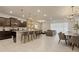 Modern kitchen with an island, stainless steel appliances, and pendant lighting at 3625 Lily Ln, Davenport, FL 33897