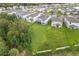 Aerial view of house and backyard in a residential neighborhood at 1001 Rivers Crossing St, Clermont, FL 34714