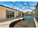 Relaxing pool area with a screened enclosure and patio furniture at 2907 Sunset Lakes Blvd, Kissimmee, FL 34747