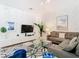 Modern living room showcasing sectional sofa and wall decor at 8976 Amelia Downs Trl, Kissimmee, FL 34747