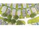 Bird's eye view of a neighborhood with numerous houses and swimming pools at 441 Montara Dr, Davenport, FL 33897