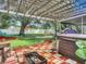 Covered patio with pergola, hot tub, and backyard view at 1092 Providence Blvd, Deltona, FL 32725
