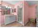 Clean bathroom with a vanity, shower, and toilet at 108 Clear Lake Cir, Sanford, FL 32773