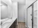 Double vanity bathroom with a large shower at 6122 Dolostone Dr, Lakeland, FL 33811