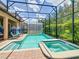 Relaxing screened pool and spa perfect for entertaining at 1471 Rolling Fairway Dr, Davenport, FL 33896