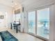 Main bedroom with ocean view, walkout balcony and workspace at 2903 Hill St, New Smyrna Beach, FL 32169