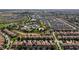 Aerial view of a large community with numerous houses and a resort-style pool at 1410 Wexford Way, Davenport, FL 33896