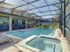Inviting pool and spa with screened enclosure at 1410 Wexford Way, Davenport, FL 33896