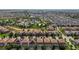 Aerial view of a community with various houses, pools, and green spaces at 1410 Wexford Way, Davenport, FL 33896