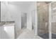 Bathroom features walk-in shower and granite vanity at 2866 Lingo Ln, Orlando, FL 32822