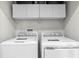 Laundry room with side-by-side washer and dryer, and upper cabinets at 162 Piave St, Haines City, FL 33844