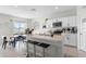 Modern kitchen with island, stainless steel appliances, and white cabinets at 162 Piave St, Haines City, FL 33844
