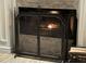 Ornate fireplace screen in front of a lit fire at 8208 Vineland Oaks Blvd, Orlando, FL 32835