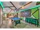 Basement game room with pool table, dinosaur theme, and LED lighting at 2210 Lelani Cir, Davenport, FL 33897