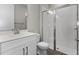 Clean bathroom with a walk-in shower and white vanity at 2141 Divot Drive Dr, Daytona Beach, FL 32124