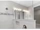Shower with stylish mosaic tile and built-in niche at 2153 Divot Dr, Daytona Beach, FL 32124