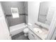 Bathroom with granite vanity and gray tile at 4455 Se 24Th St, Ocala, FL 34471
