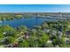 Aerial view of the lakefront community and cityscape at 732 Edgewater Dr, Orlando, FL 32804