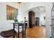 Breakfast nook in the kitchen with modern seating and view of the main cooking area at 732 Edgewater Dr, Orlando, FL 32804