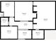 Upper floor plan with multiple bedrooms, two bathrooms, and a hallway at 732 Edgewater Dr, Orlando, FL 32804