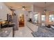 Modern kitchen with white cabinets, granite countertops, and island at 3702 Shell Cove Ln, Orlando, FL 32817