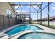 Screened pool and spa with basketball hoop at 8911 Coconut Breeze Dr, Kissimmee, FL 34747