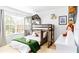 bedroom with bunk bed, green blanket, and playful decor at 2601 Gala S Rd # 107, Kissimmee, FL 34746