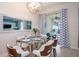 Modern dining room with glass table and white chairs at 4804 Memories Ln, Kissimmee, FL 34746