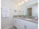 Double vanity, gray countertop, and modern light fixtures at 4804 Memories Ln, Kissimmee, FL 34746