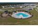 Aerial view of community pool, playground, and homes at 14569 Crestavista Dr, Clermont, FL 34714