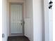 Light teal front door with storage closet at 14569 Crestavista Dr, Clermont, FL 34714