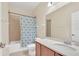 Bathroom with tub shower combo and updated vanity at 655 Pensacola Ln, Lake Mary, FL 32746