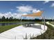 Relaxing shaded picnic area with tables and benches near a pond at 15871 Tollington Aly, Winter Garden, FL 34787