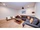 Home theater with sectional sofa and projector at 1561 Corolla Ct, Reunion, FL 34747