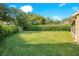 Large grassy backyard with lush greenery at 1434 Hidden Meadow Way, Apopka, FL 32712
