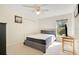 Bedroom with double doors and a view of the canal at 1434 Hidden Meadow Way, Apopka, FL 32712