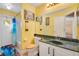 Bathroom with granite countertop, shower, and bathtub at 1434 Hidden Meadow Way, Apopka, FL 32712