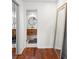 Clean bathroom with floating vanity and hardwood floors at 115 Marcy Blvd, Longwood, FL 32750